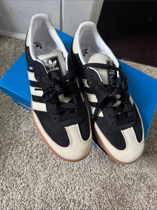 adidas Shoes - adidas Black and Cream Classic Low-Profile Sneakers